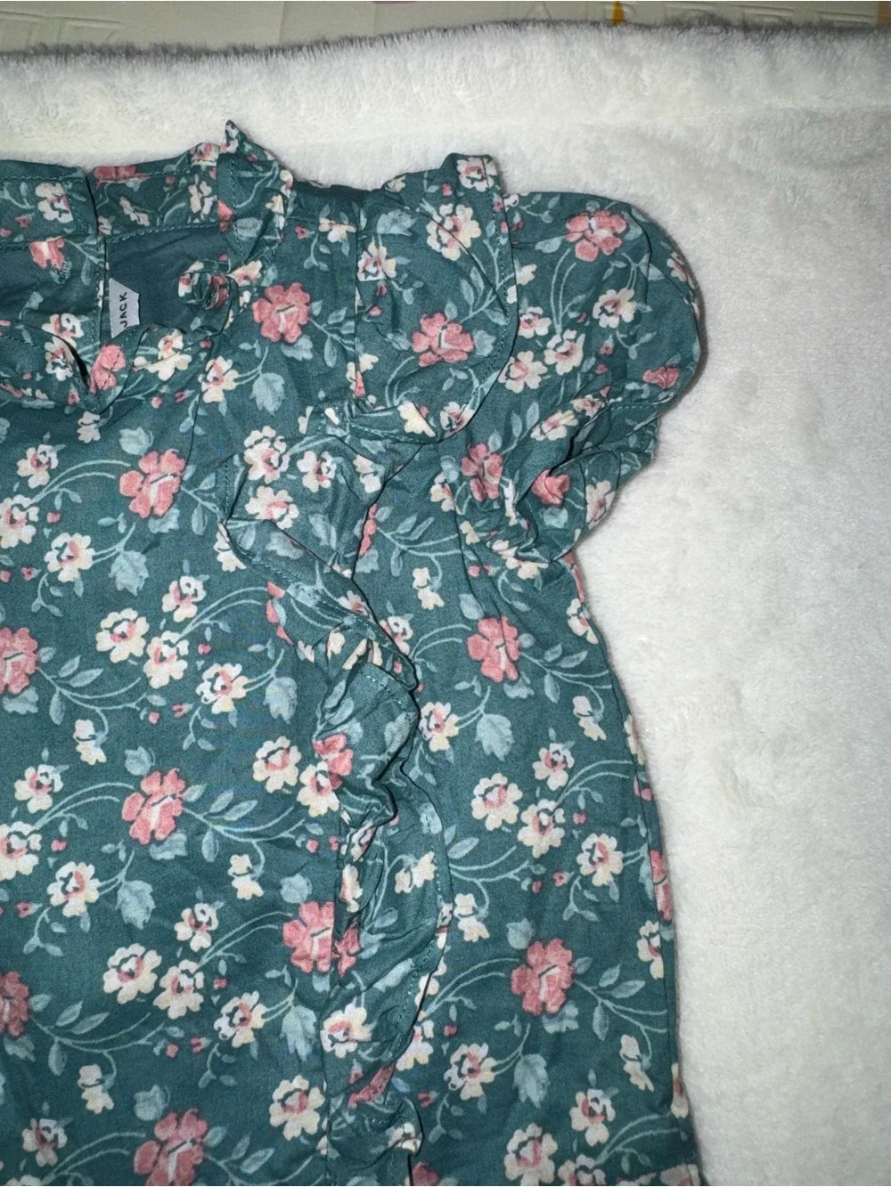 Janie and Jack Teal Floral Girls' One-Piece Romper